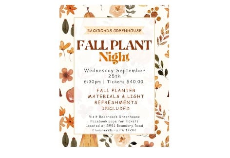 Fall Plant Night, Backroads Greenhouse