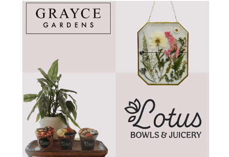 Pressed Wildflower Frame & Lotus Bowl Flights | Grayce Gardens, Chambersburg