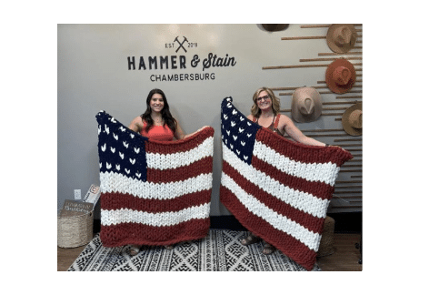 Americana Cozy Hand Knit Blanket Workshop | Hammer & Stain, Chambersburg