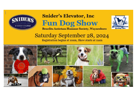 Fun Dog Show! Benefits Antietam Humane Society | Sniders Elevator, Mercersburg