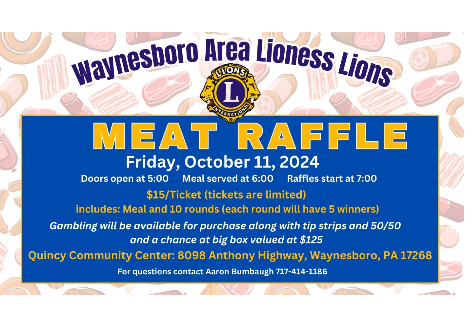 Meat Raffle | Quincy Community Center, Waynesboro