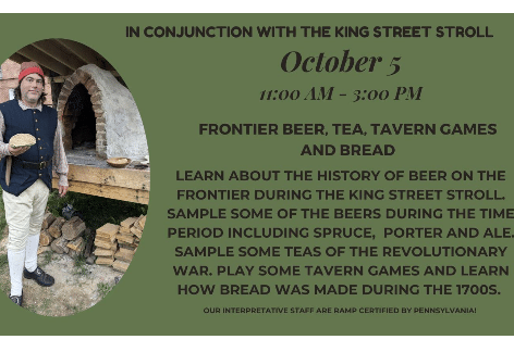 Frontier Beer, Tea, Tavern Games and Bread | Shippensburg History Center, Shippensburg