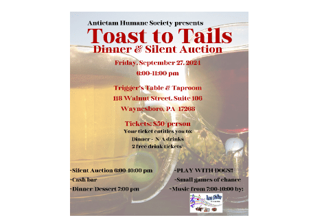 Toast to Tails: Dinner & Silent Auction to Support Antietam Humane Society | Trigger’s Table & Taproom