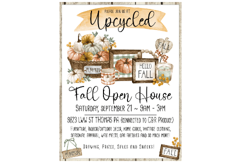 Fall Open House at Upcycled  | St. Thomas, PA