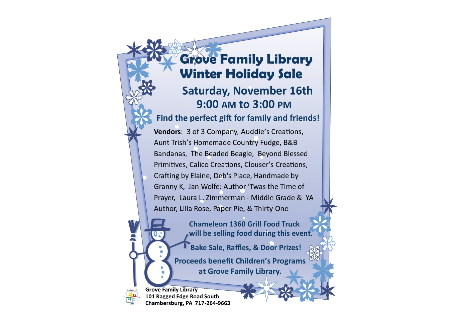 Grove Family Library Winter Holiday Sale | Grove Family Library, Chambersburg