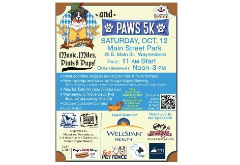 Paws 5K – Fun Walk/Run | Memorial Park, Waynesboro