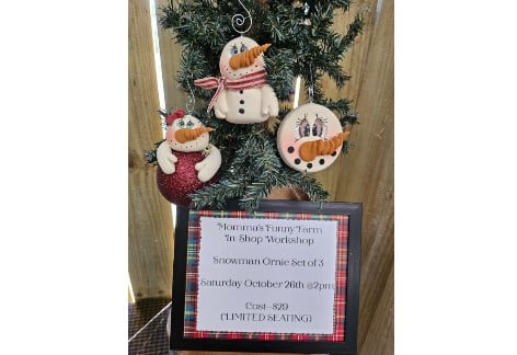 Snowman Ornies Set of 3 Workshop | The Primitive Daughter, Greencastle