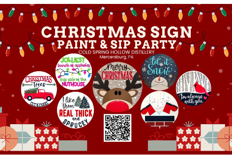 Christmas Sign Paint & Sip | Cold Spring Hollow Distillery, Mercersburg