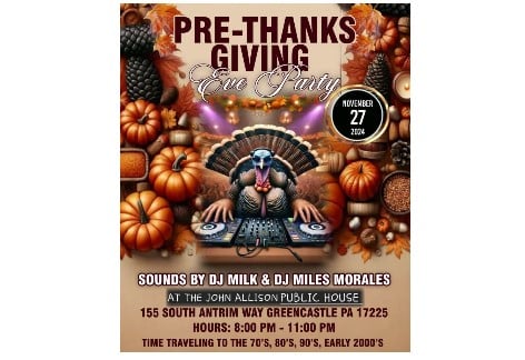 Thanksgiving Eve Party | John Allison Public House, Greencastle