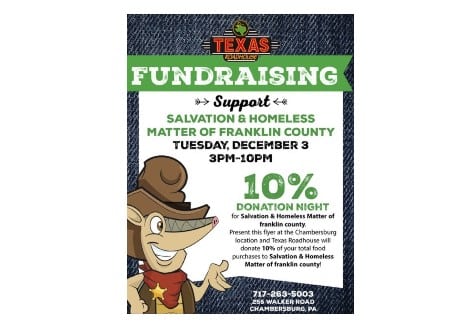 Texas RoadHouse Fundraiser with the Salvation Army and Homeless Matters of Franklin County | Texas Roadhouse, Chambersburg