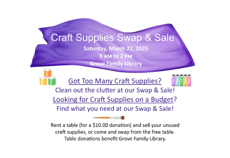 Craft Supplies Swap & Sale | Grove Family Library, Chambersburg